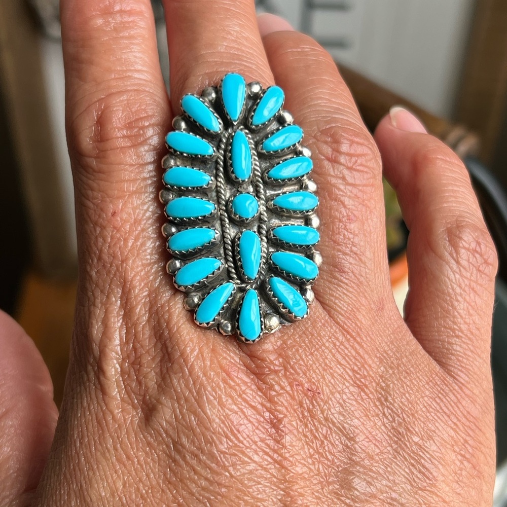 Turquoise Cluster Ring - image 2
